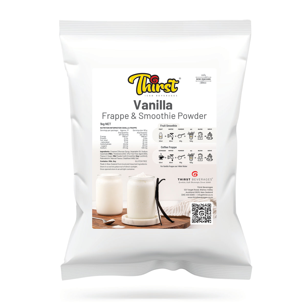 Thirst - Vanilla Frappe / Smoothie Powder - 1kg – Thirst Beverages